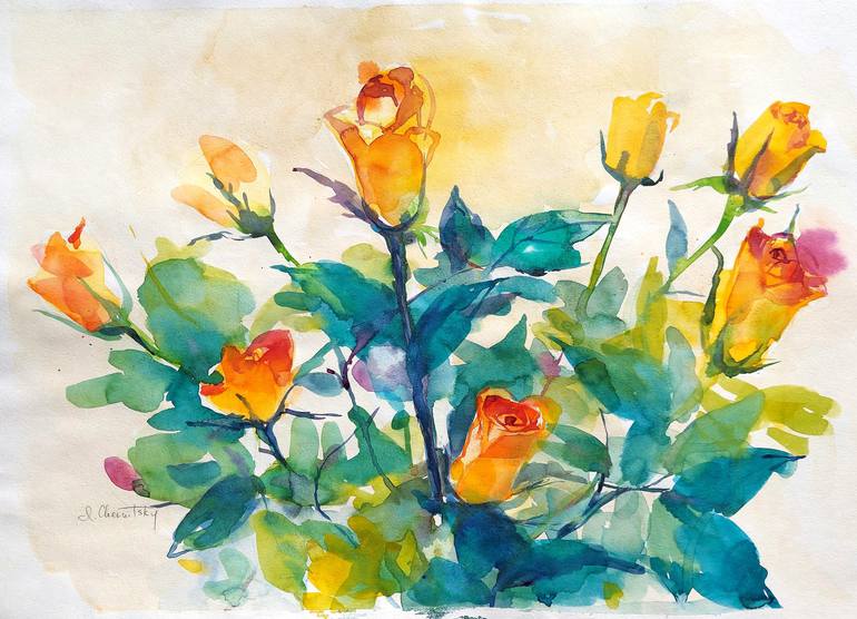 Print of Abstract Expressionism Floral Paintings by Irina Chernitsky