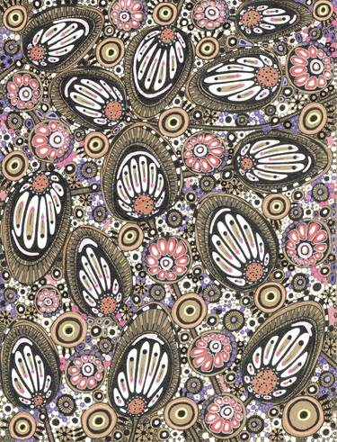 Original Art Deco Floral Drawings by Dagnija Griezne