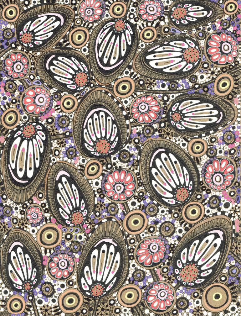 Print of Art Deco Floral Drawings by Dagnija Griezne