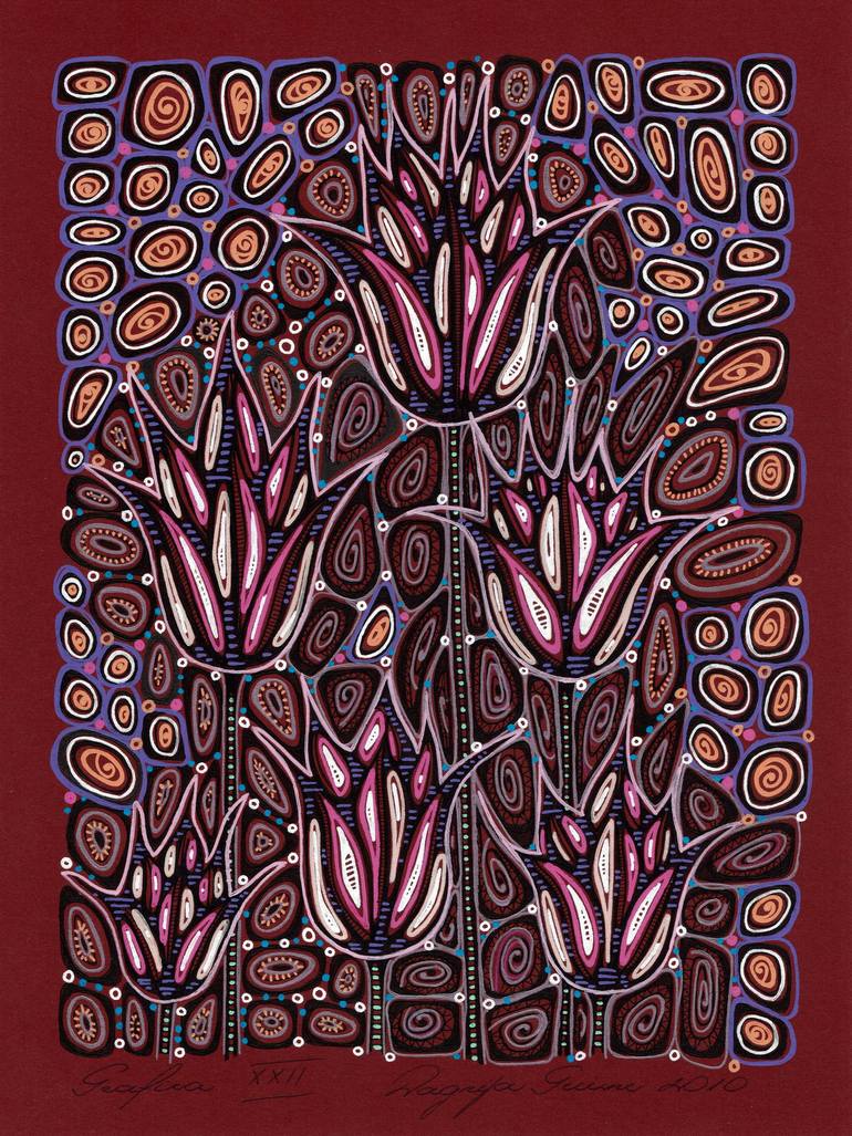Print of Art Deco Floral Drawings by Dagnija Griezne