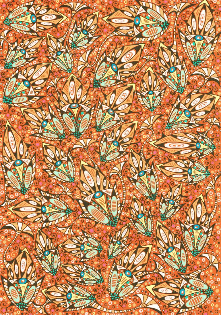 Print of Art Nouveau Floral Drawings by Dagnija Griezne
