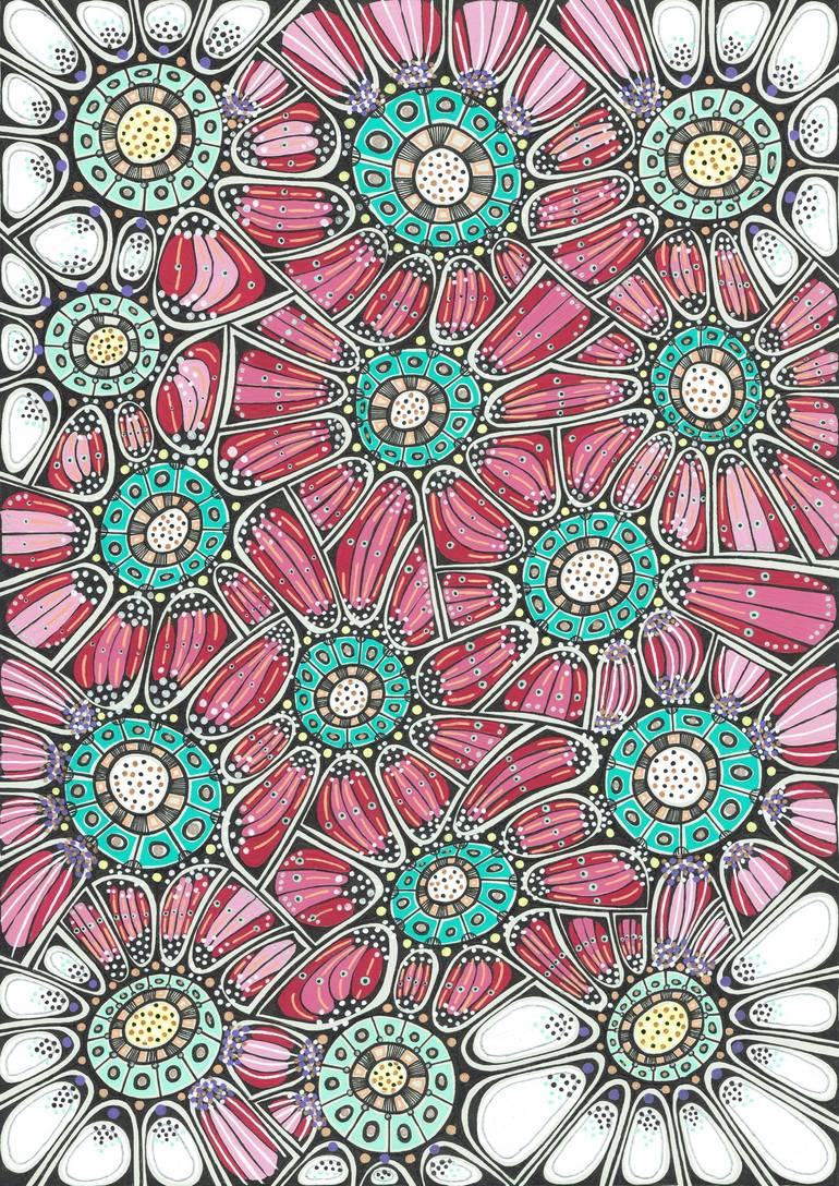Print of Art Deco Floral Drawings by Dagnija Griezne