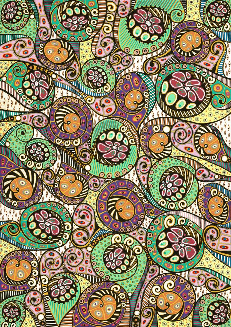 Print of Art Deco Floral Drawings by Dagnija Griezne