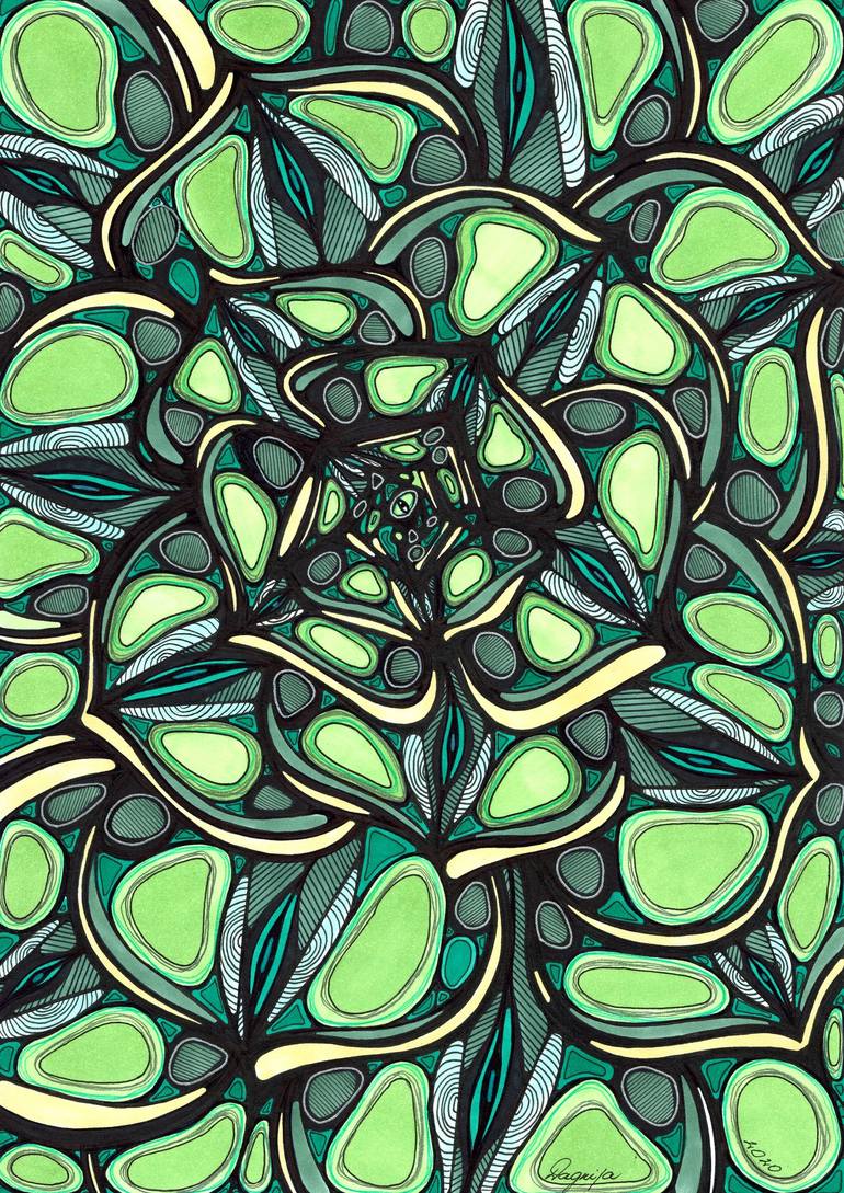 Print of Abstract Floral Drawings by Dagnija Griezne