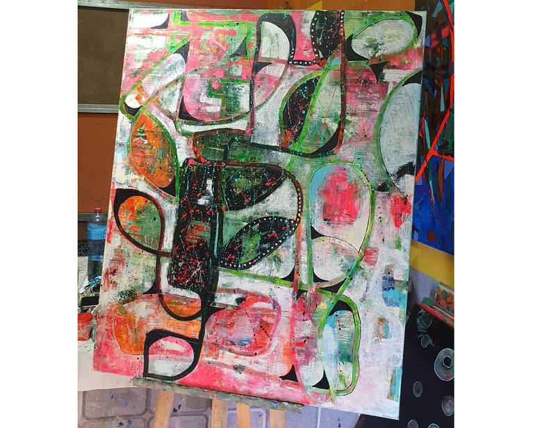 Original Abstract Expressionism Abstract Painting by Olga Korenieva