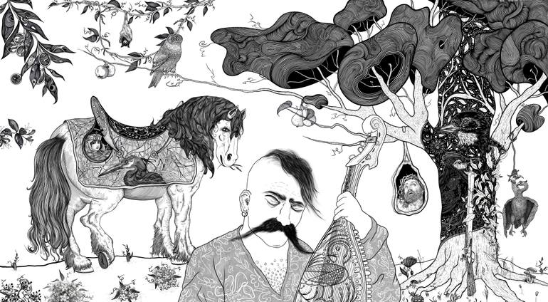 Original Black & White Classical Mythology Digital by Artem Vdovychenko