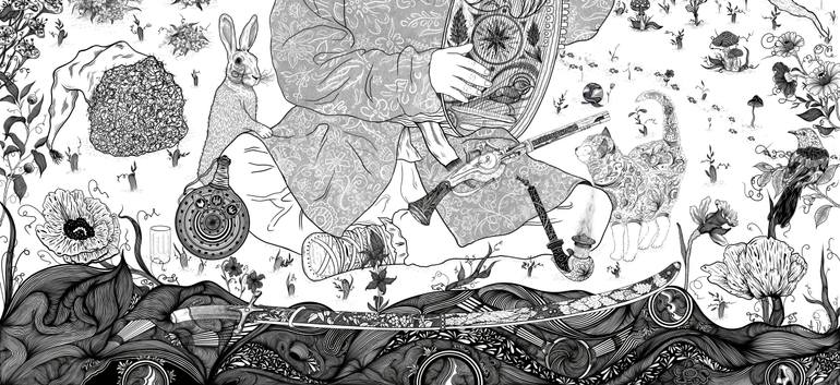 Original Black & White Classical Mythology Digital by Artem Vdovychenko