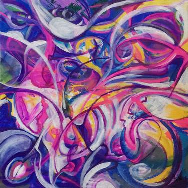 Original Abstract Expressionism Abstract Painting by Alesha Chi