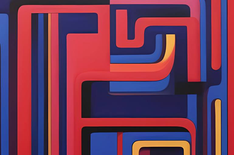 Original Abstract Geometric Digital by Didier Kesler