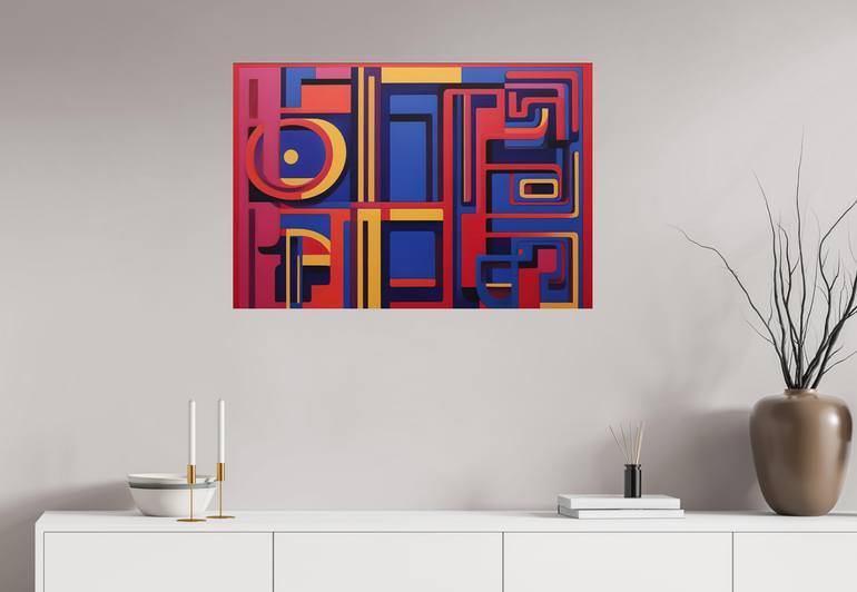 Original Abstract Geometric Digital by Didier Kesler