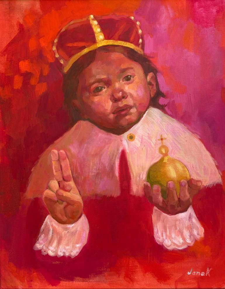 Original Figurative Religion Painting by Jana Kohutiarova