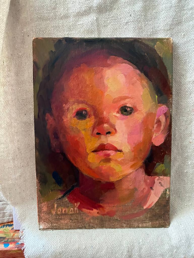 Original Realism People Painting by Jana Kohutiarova