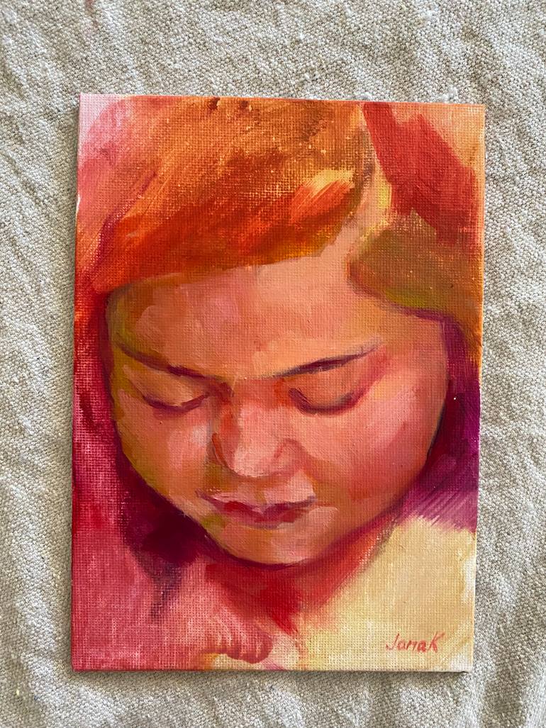 Original Figurative People Painting by Jana Kohutiarova
