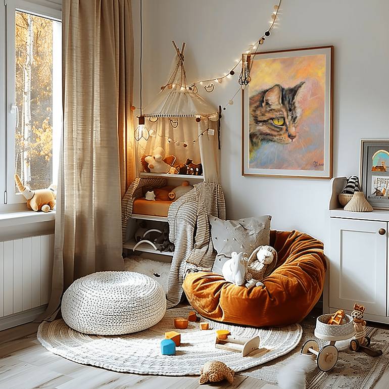 Original Contemporary Animal Painting by Olga Lune