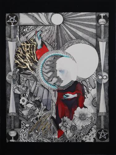 Original Art Nouveau Classical Mythology Mixed Media by Hilary Martin