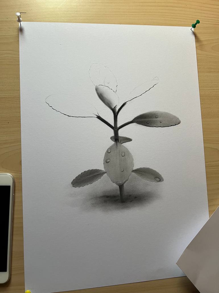Original Symbolism Floral Drawing by Kojo Nyaaba W