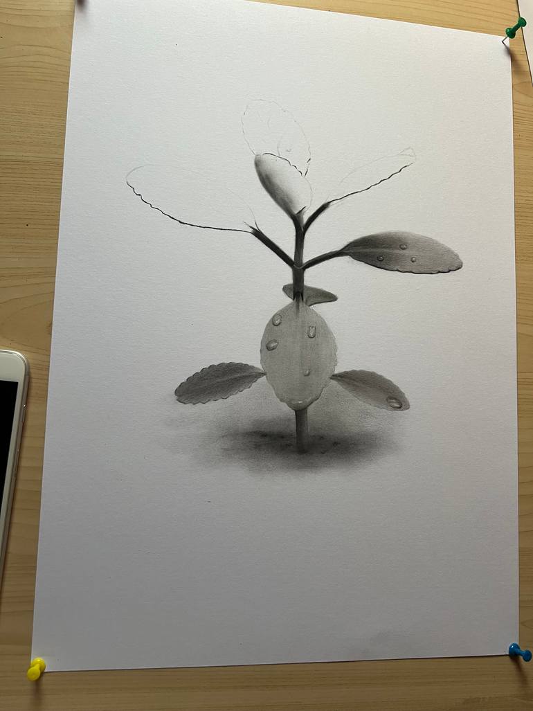 Original Symbolism Floral Drawing by Kojo Nyaaba W