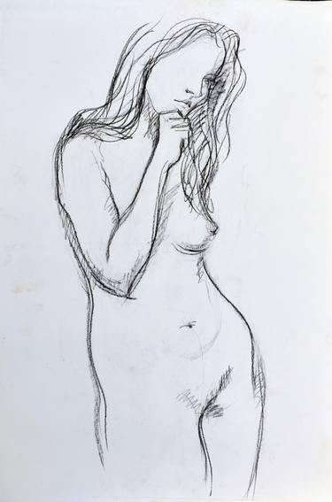 Drawing study of a female nude thumb
