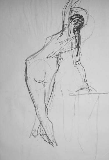 Sketch of standing female model thumb