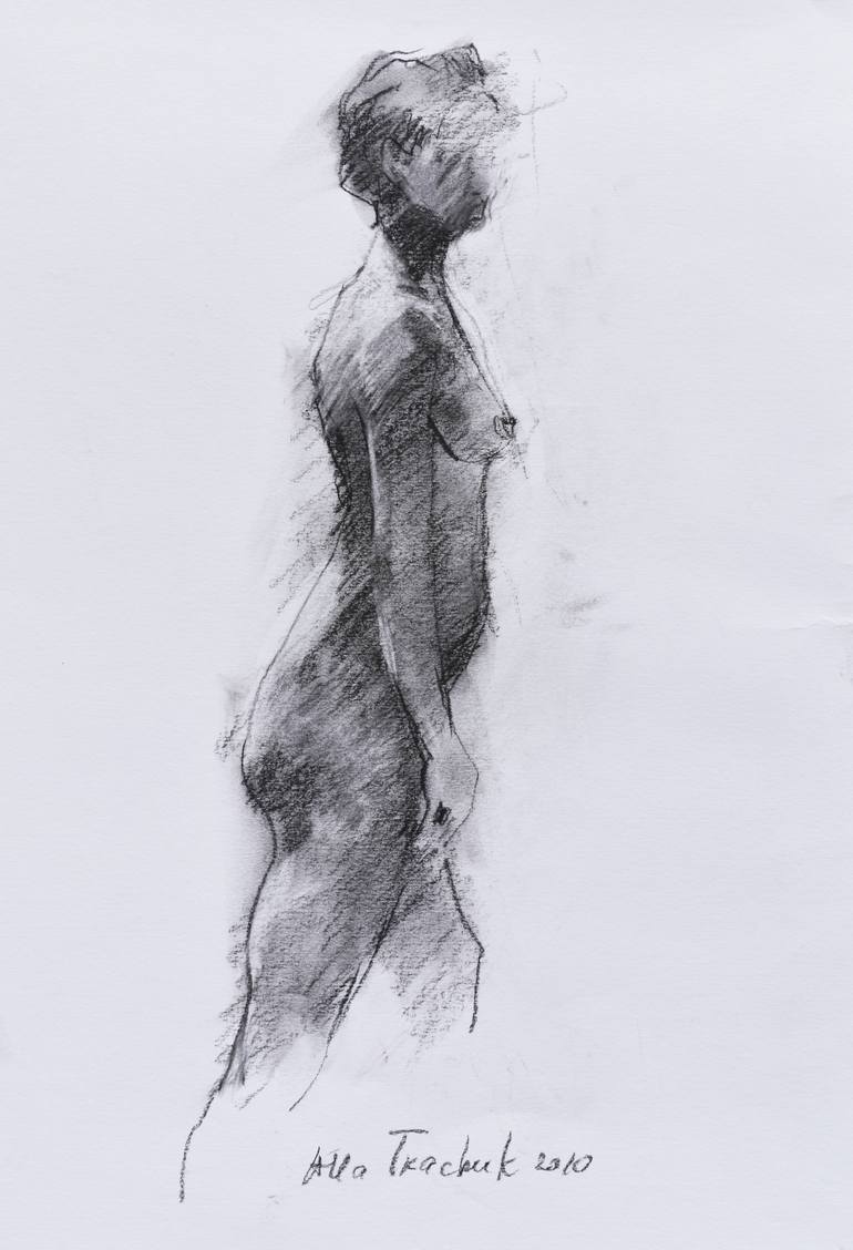 Drawing of a moving female nude Drawing by Alla Tkachuk | Saatchi Art