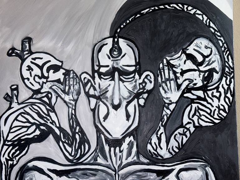 Original Black & White Abstract Painting by Whitney Shirley