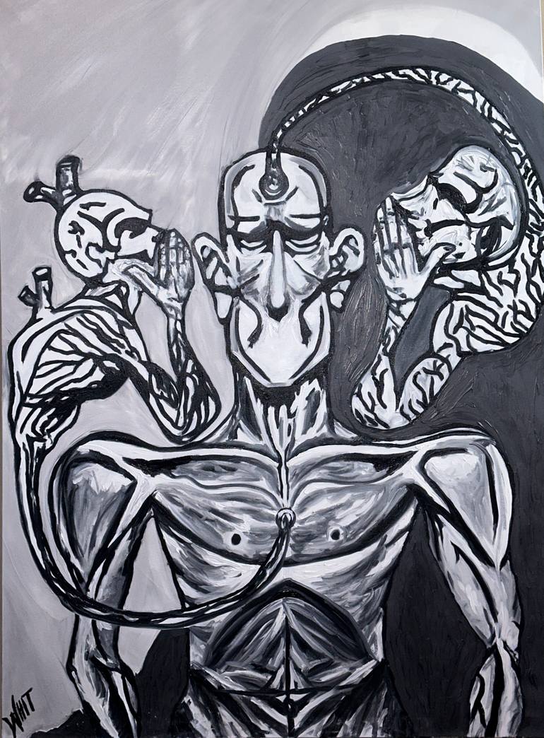 Original Black & White Abstract Painting by Whitney Shirley