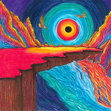 Original Abstract Landscape Mixed Media by Shyvonne Neufeldt