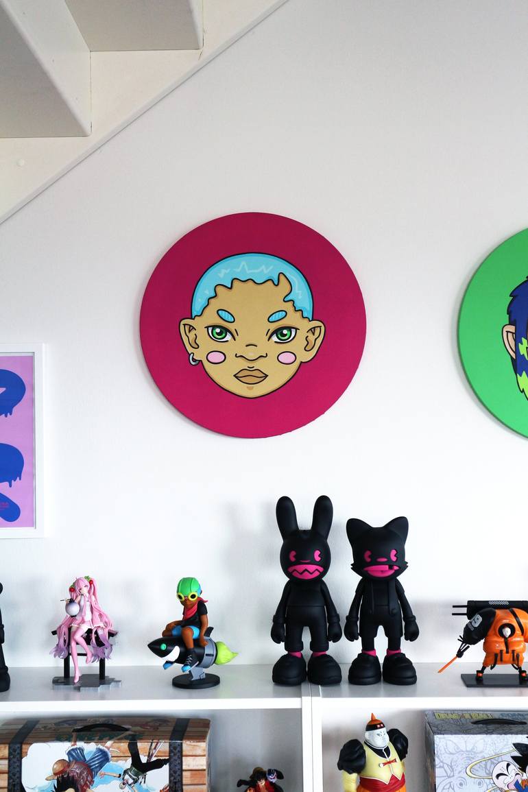 Original Contemporary Cartoon Painting by Liisa Tuulikki