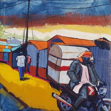 Original Impressionism Abstract Painting by Chrispus Nyaanga