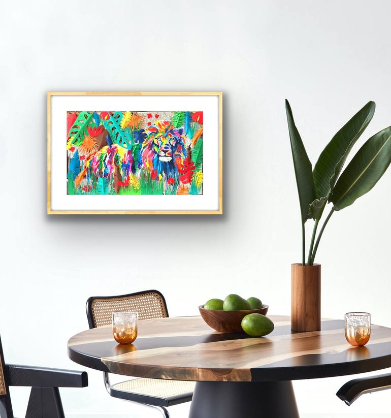 Original Fauvism Animal Mixed Media by Ilsy Khaff