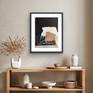 The piece, framed, in a contemporary space