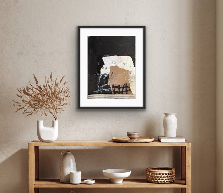 Original Black & White Abstract Mixed Media by Julie Schumer