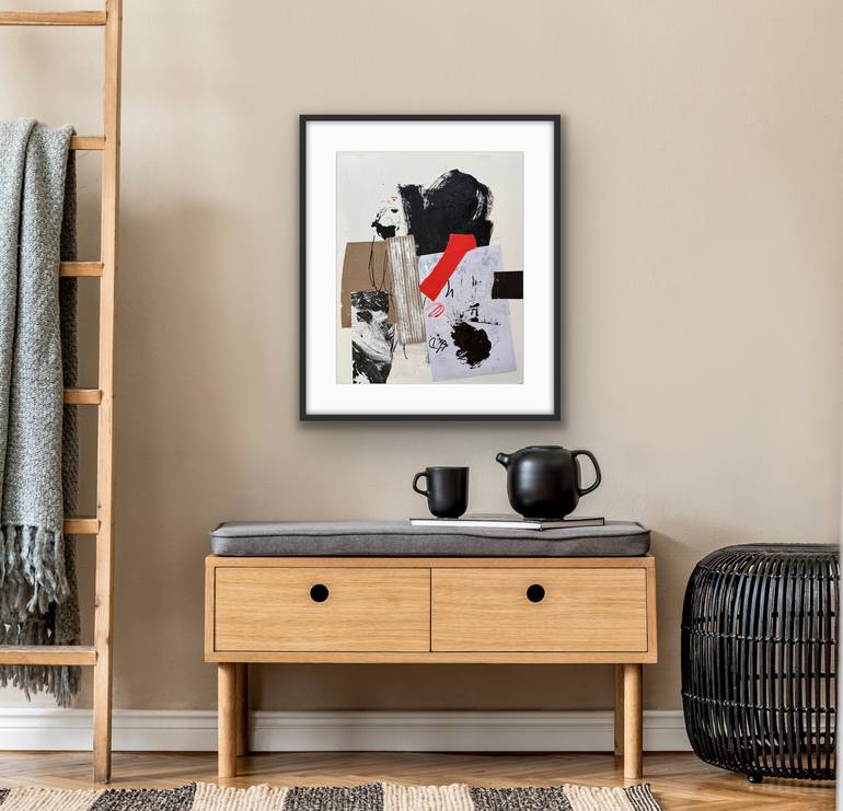 Original Black & White Abstract Mixed Media by Julie Schumer