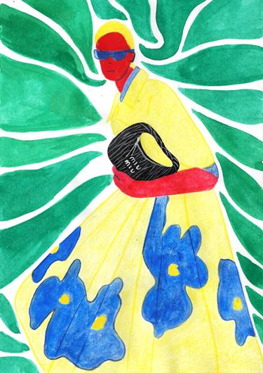 Original Illustration Women Mixed Media by Zhigang Zhang