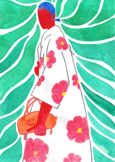 Original Illustration Women Mixed Media by Zhigang Zhang