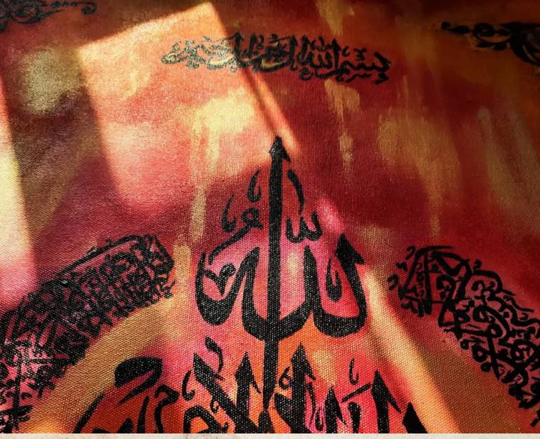 Original Art Deco Calligraphy Painting by Nowshin Yeasmin Nishat