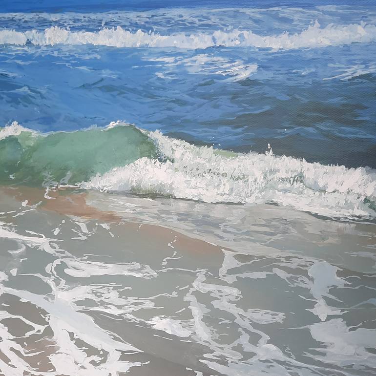 Original Impressionism Seascape Painting by Maryia Benedziktovich