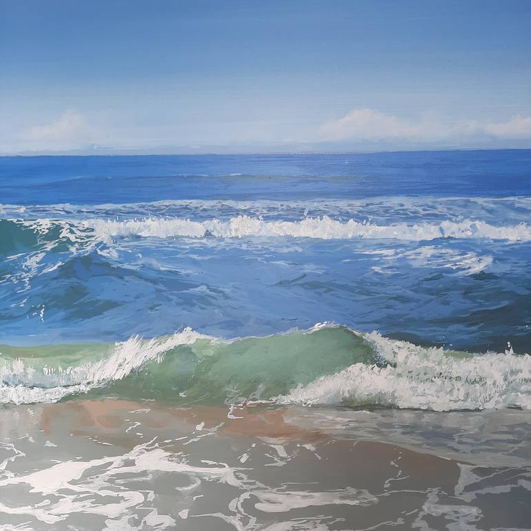 Original Impressionism Seascape Painting by Maryia Benedziktovich