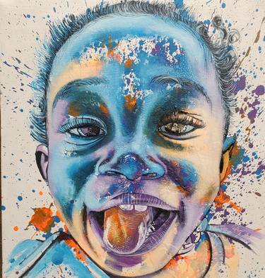 Original Abstract Expressionism Children Paintings by Tewasi Jonah