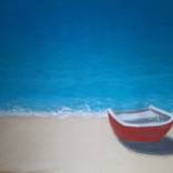 Sea-view with boat by Linda-Marie Pattyn
