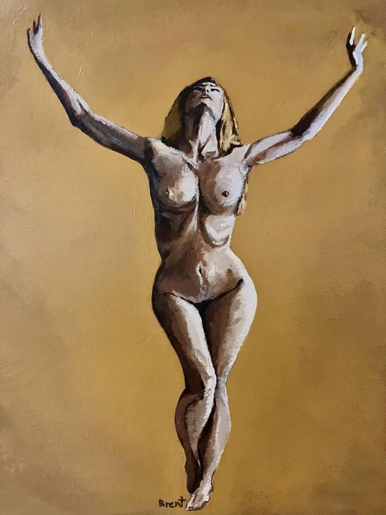 Original Expressionism Nude Painting by Brent Arrowitz