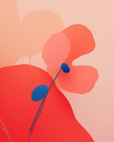 Original Expressionism Floral Digital by Richard Gibson