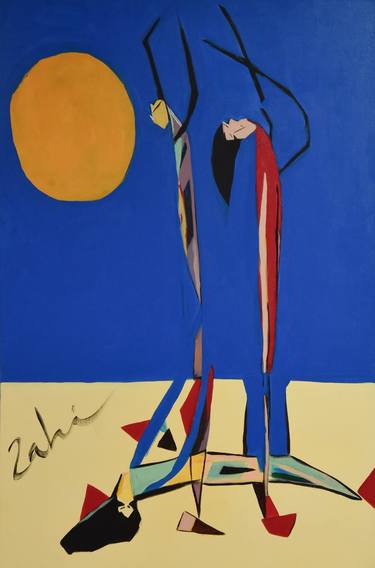 Original Cubism Abstract Painting by Zahi Khamis
