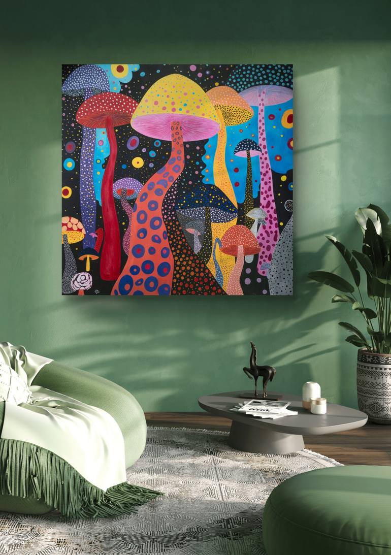 Original Abstract Botanic Painting by Viktoriia Gladkova