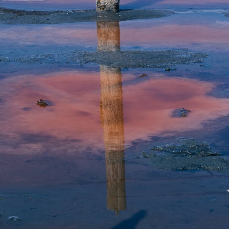 Original Landscape Photography by Irina Klimova | Abstract Expressionism Art on Paper | Textures of the Pink Salt Lake #1