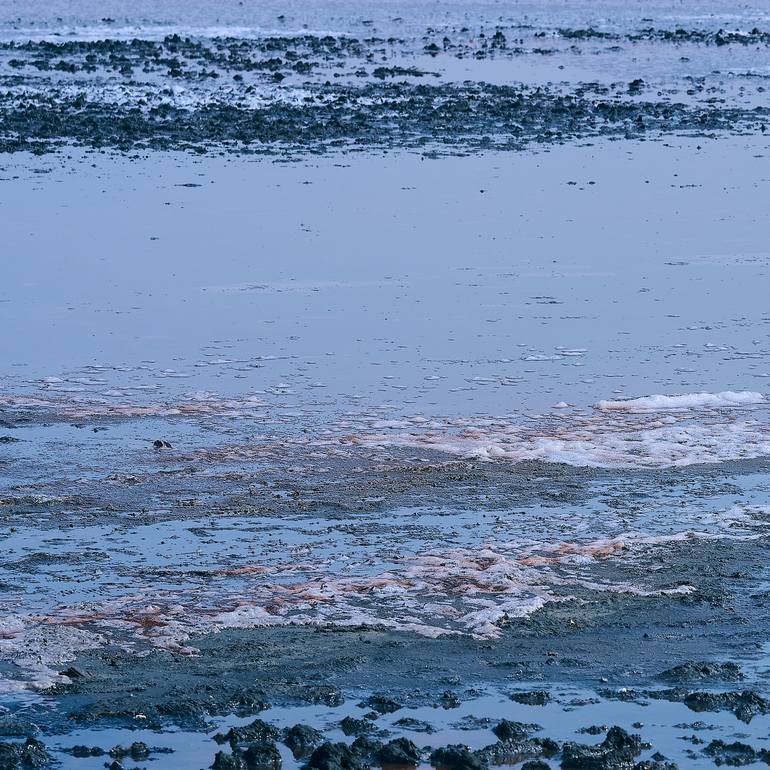 Original Landscape Photography by Irina Klimova | Abstract Expressionism Art on Paper | Textures of the Pink Salt Lake #4