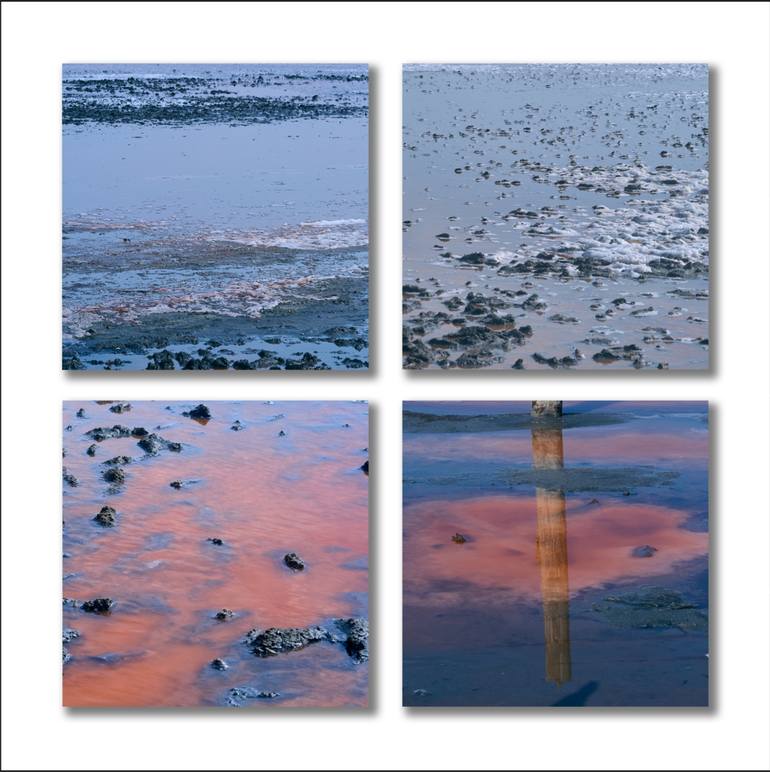 Original Landscape Photography by Irina Klimova | Abstract Expressionism Art on Paper | Quadruple: Textures of the Pink Salt Lake