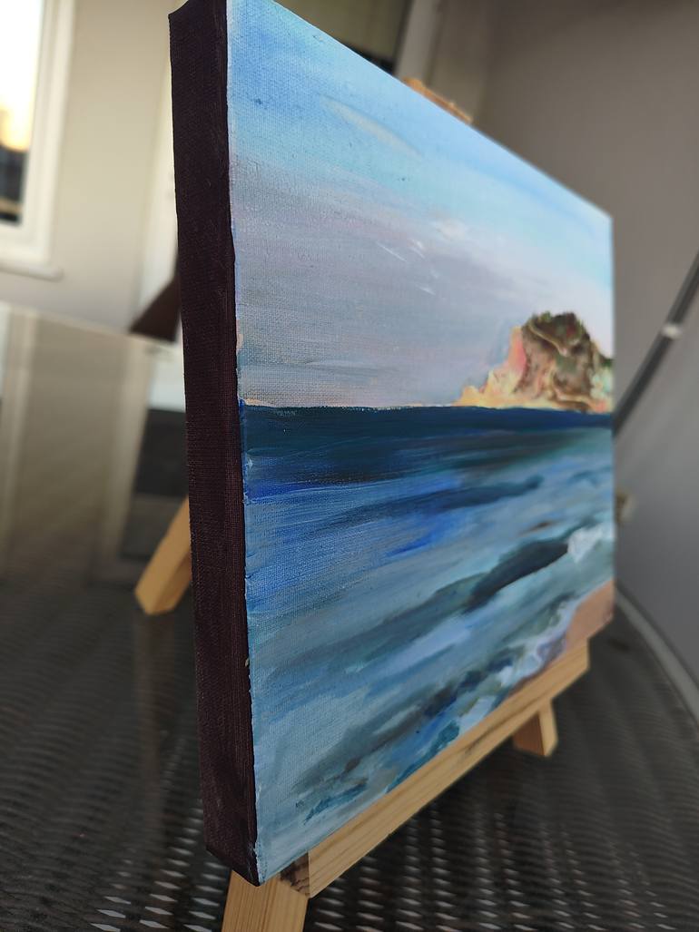 Original Art Deco Seascape Painting by Darina Moldabekova