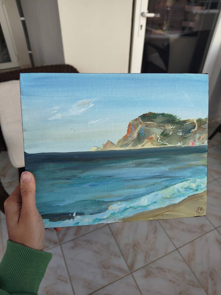 Original Art Deco Seascape Painting by Darina Moldabekova