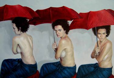 3 Red Umbrellas image